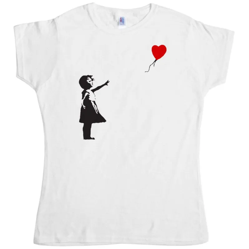 Banksy Girl With Balloon T-Shirt for Women sold by 8Ball