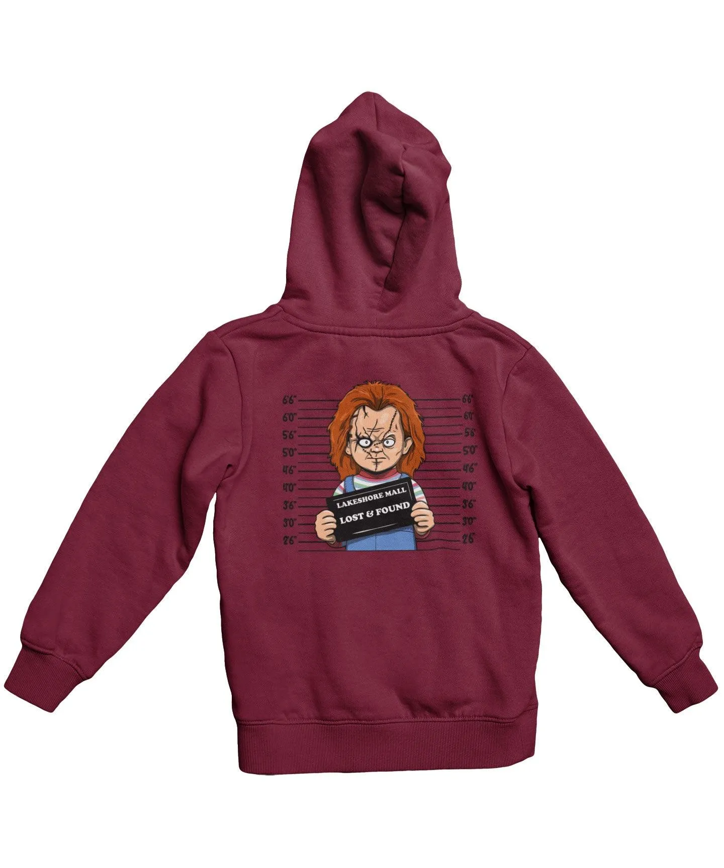 Chucky Mugshot Horror Film Tribute Adult Back Printed Hoodie sold by 8Ball product image thumbnail 4