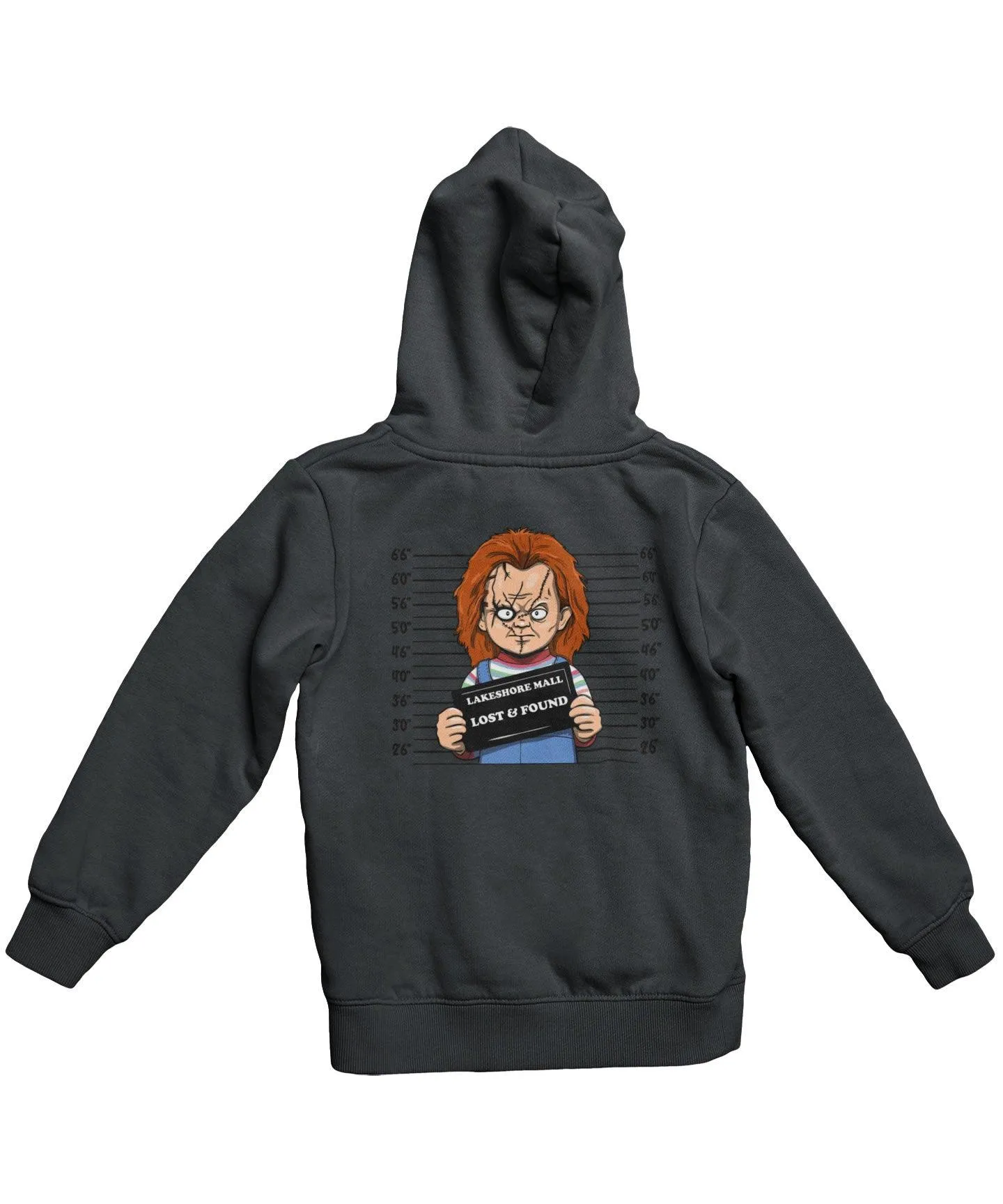 Chucky Mugshot Horror Film Tribute Adult Back Printed Hoodie sold by 8Ball product image thumbnail 3