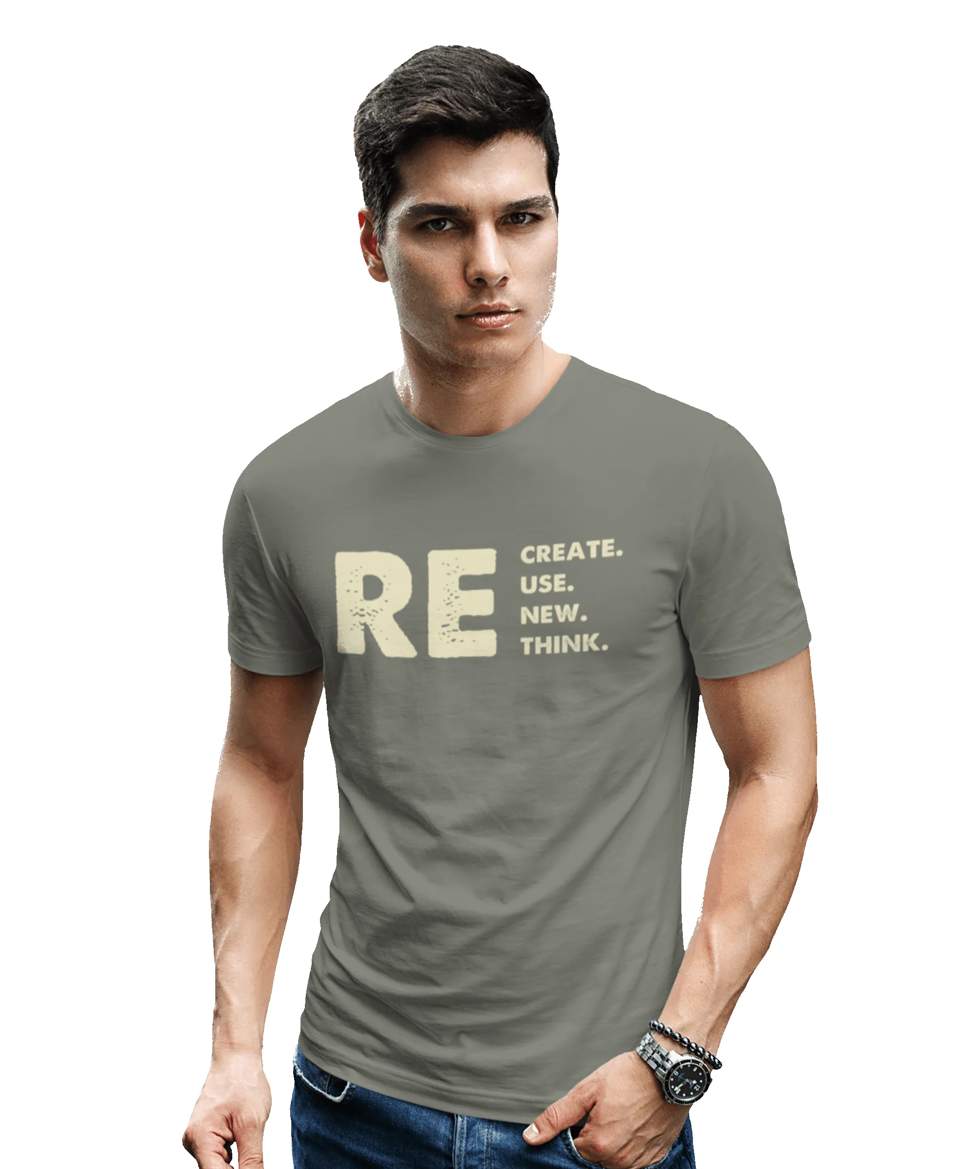 Recreate Reuse Renew Rethink T-Shirt sold by 8Ball product image thumbnail 2