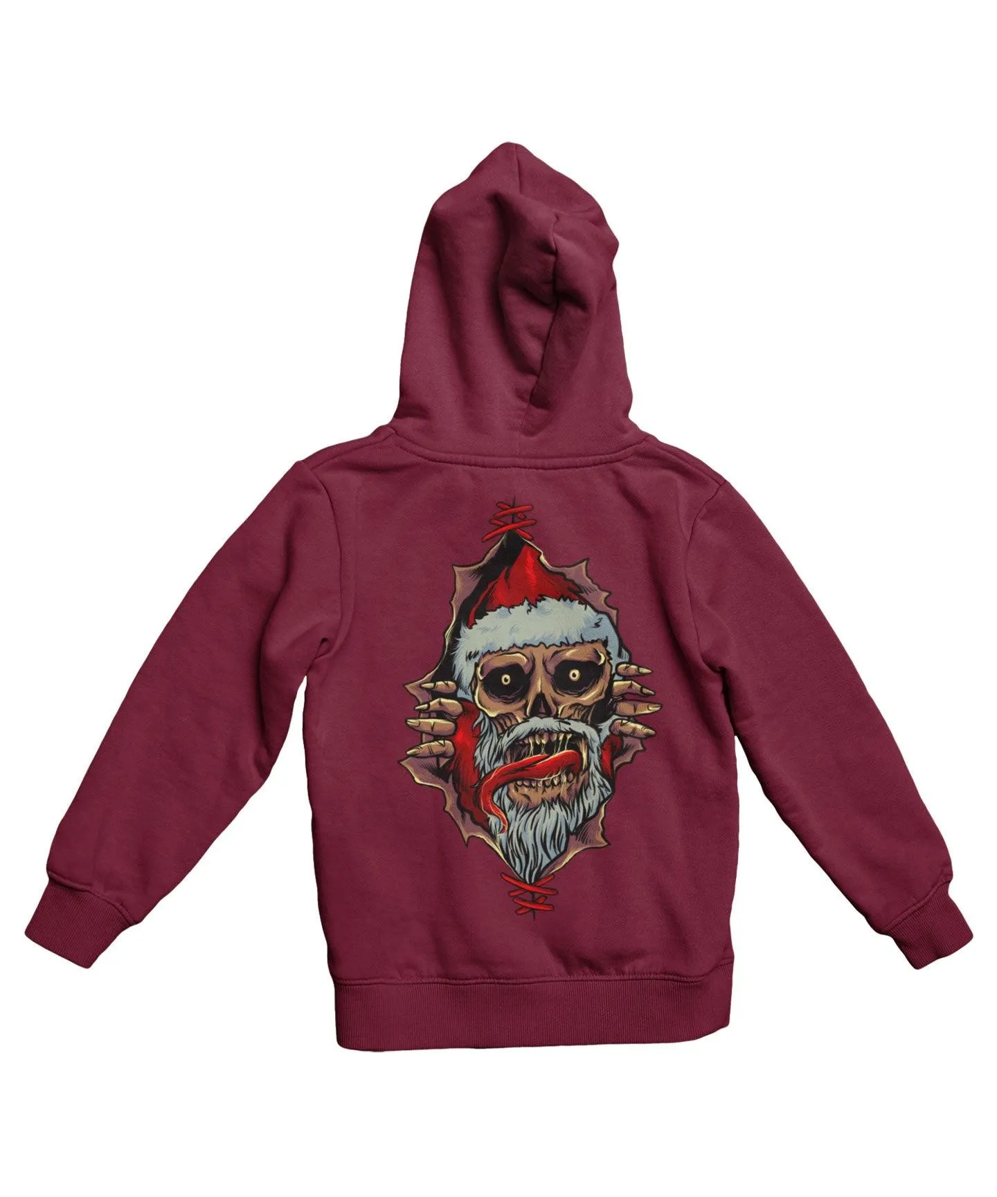 Skull Santa Peek-A-Boo Back Printed Christmas Hoodie sold by 8Ball product image thumbnail 2