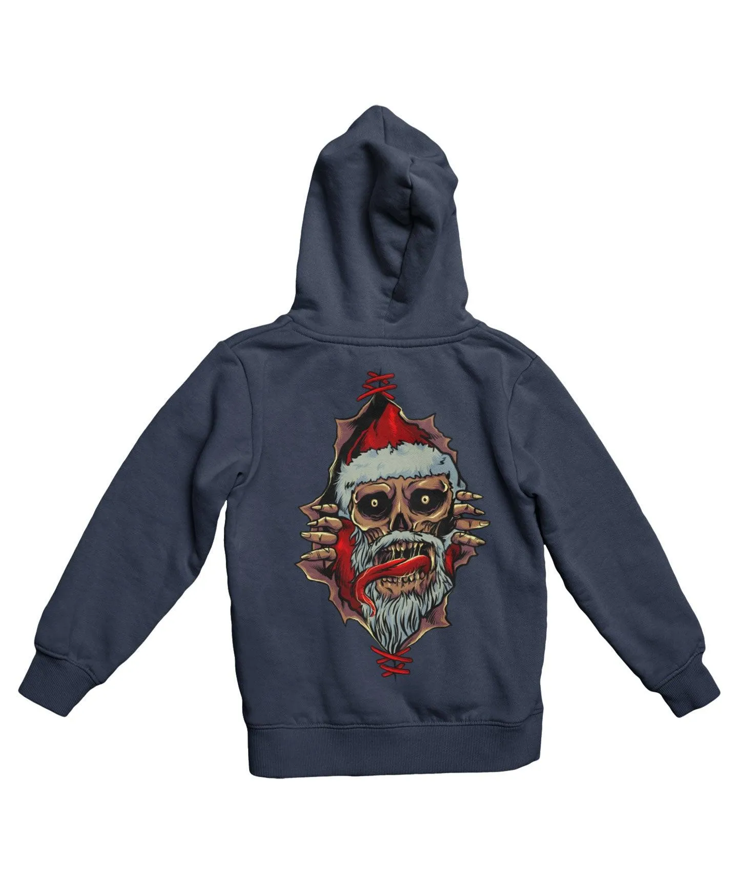 Skull Santa Peek-A-Boo Back Printed Christmas Hoodie sold by 8Ball product image thumbnail 4