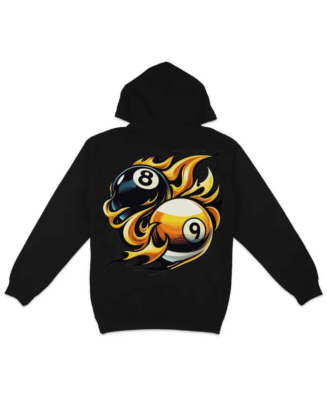 8 Ball Versus 9 Ball Back Printed Hoodie sold by 8Ball