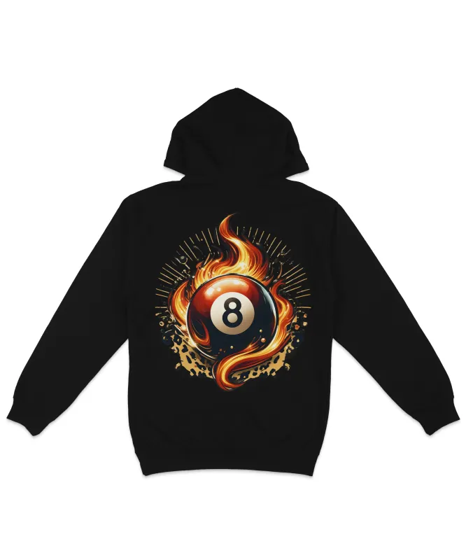 Flaming 8 Ball Back Printed Hoodie sold by 8Ball