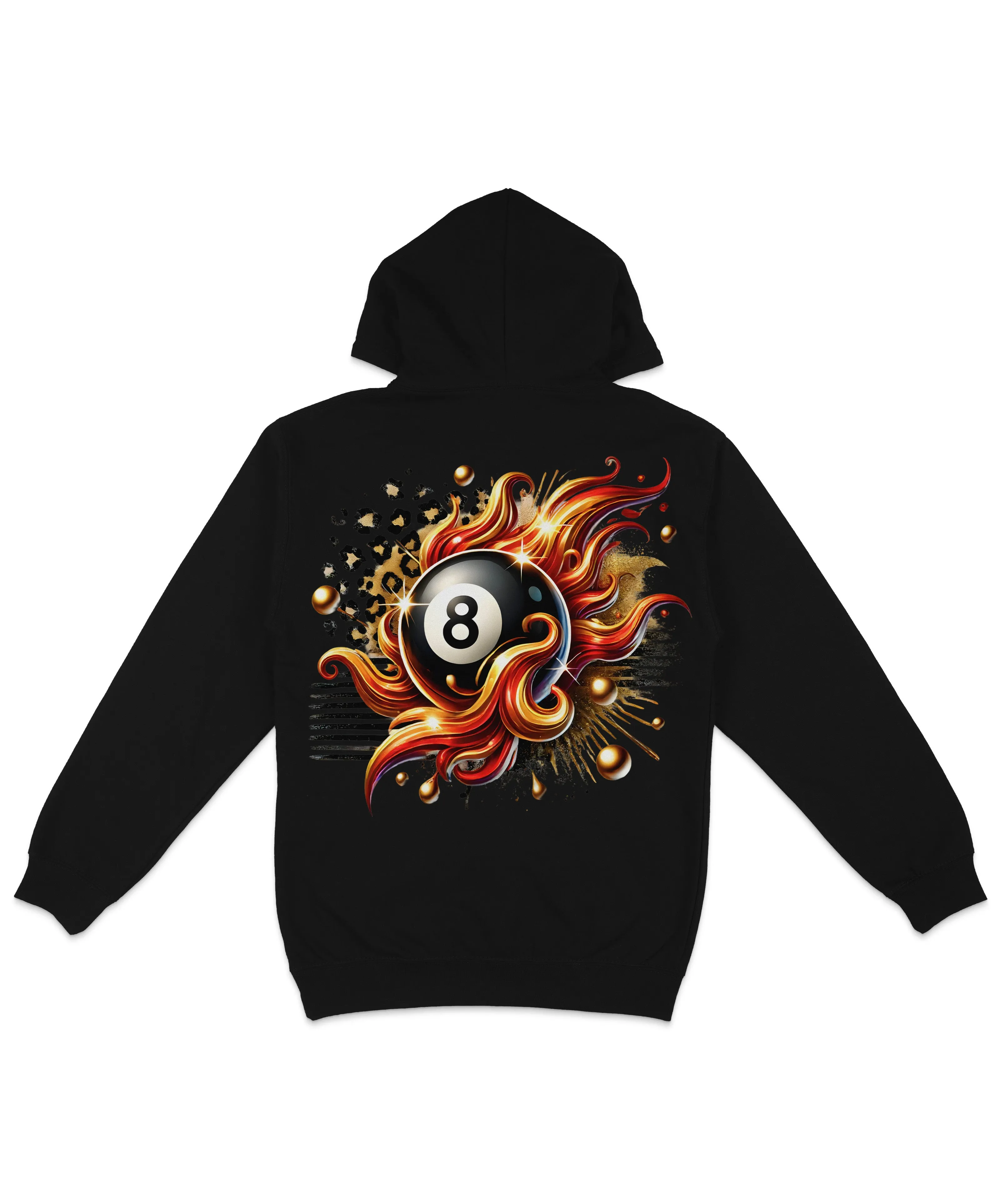 8 Ball In Flames Back Printed Hoodie sold by 8Ball
