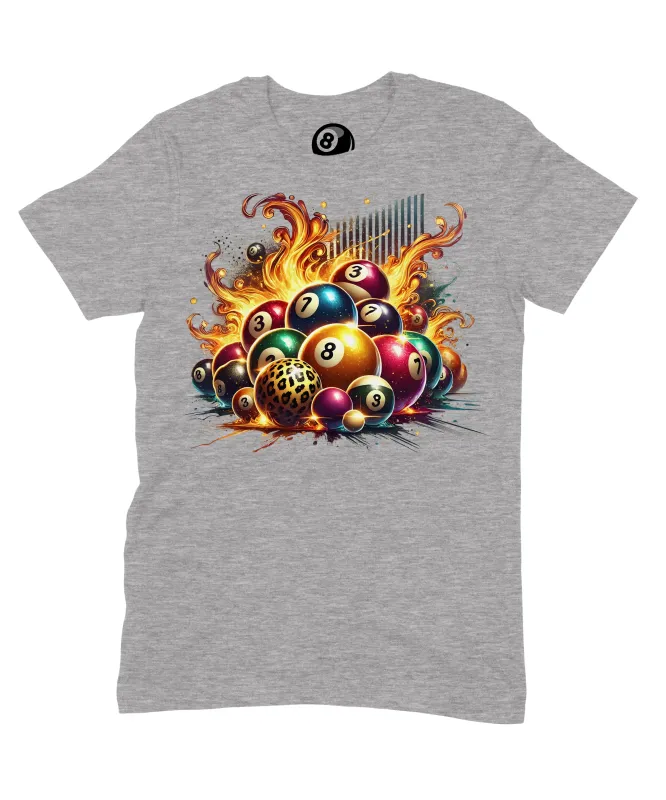 8 Ball Cluster Graphic T‑Shirt - 100% Cotton Unisex Pool Billiards Tee made by 8Ball