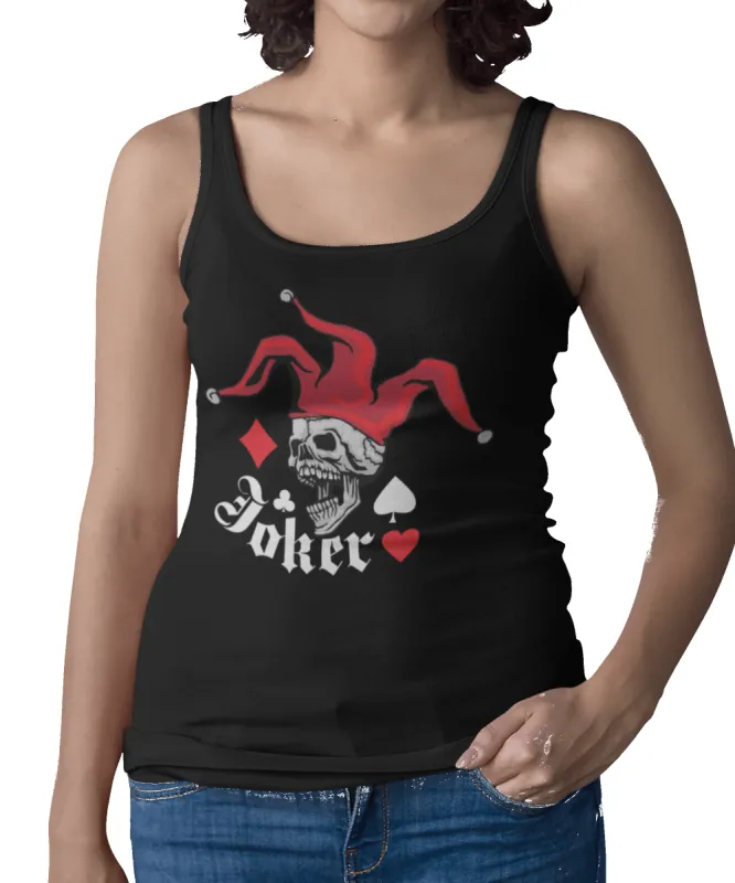 Joker Skull Tattoo Design Adult Womens Vest Top sold by 8Ball