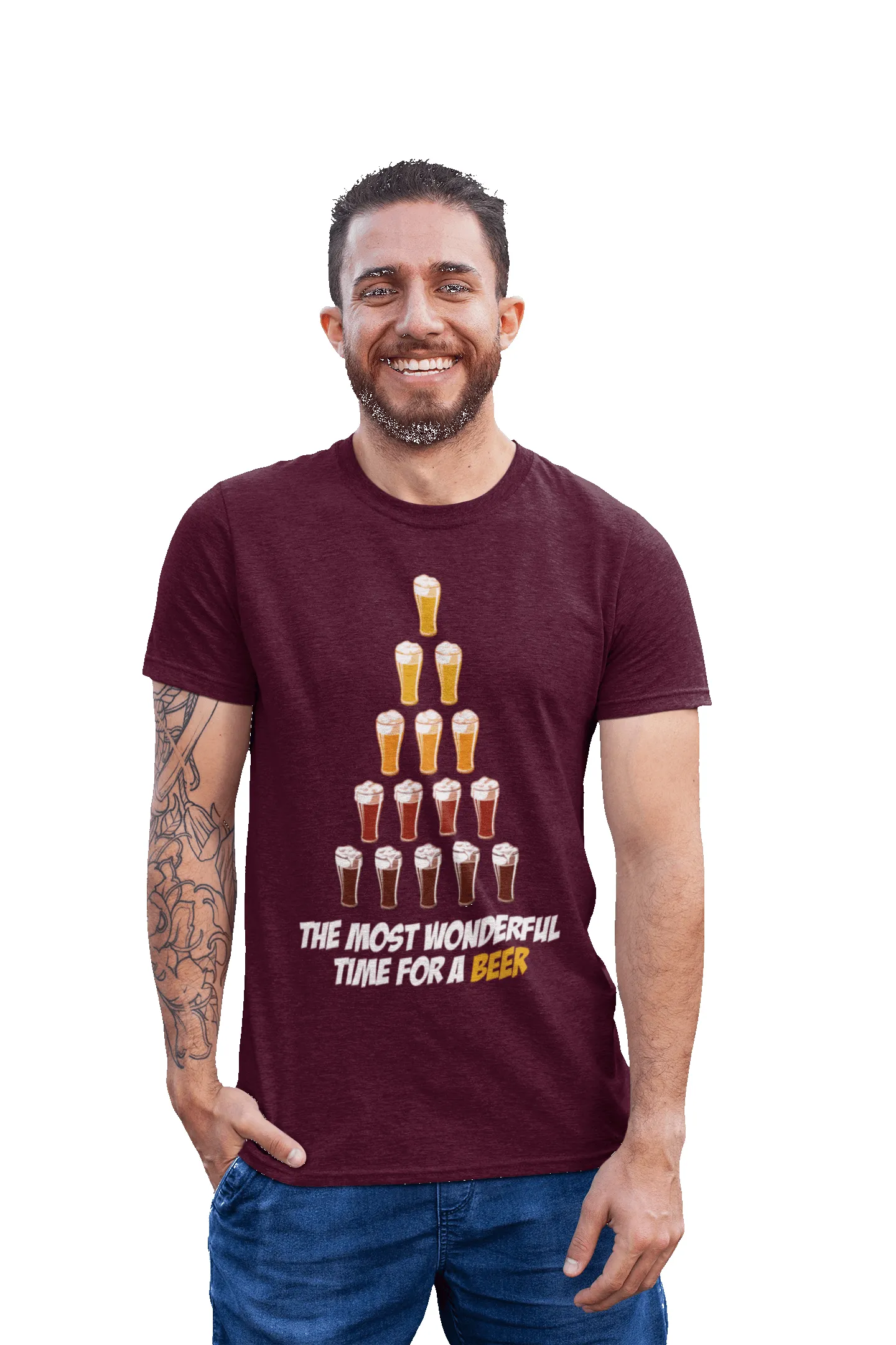 Christmas Beer Tree For Adult Men and Women T-Shirt sold by 8Ball product image thumbnail 5