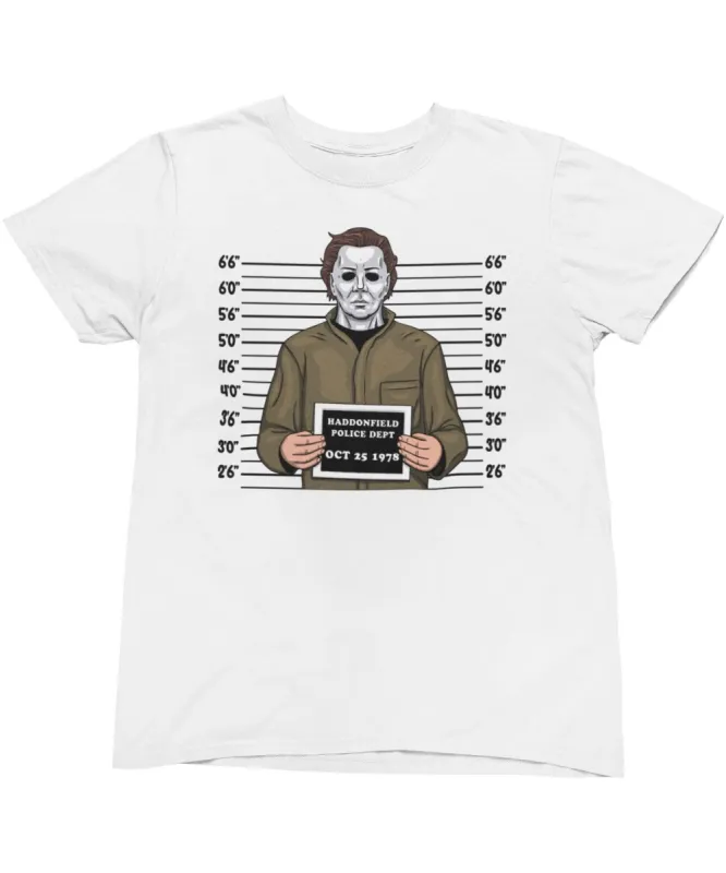 Michael Myers Mugshot Horror Film Tribute T-Shirt sold by 8Ball