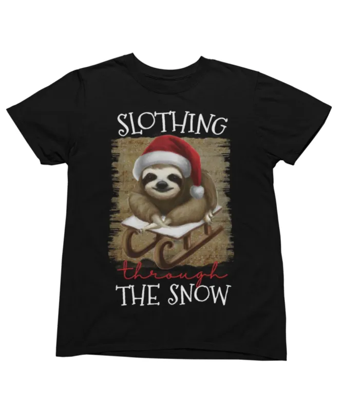 Slothing Through The Snow Christmas T-Shirt sold by 8Ball