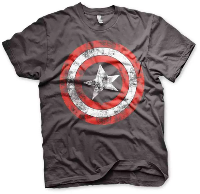 Captain America Distressed Shield T-Shirt sold by 8Ball