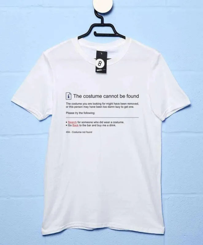 Halloween Costume Men's Costume Not Found T-Shirt sold by 8Ball