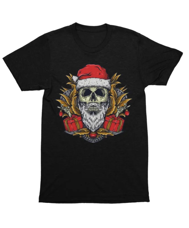 Skull Santa Unisex Christmas T-Shirt sold by 8Ball