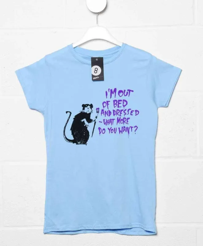Banksy Out Of Bed Rat Fitted Womens T-Shirt sold by 8Ball