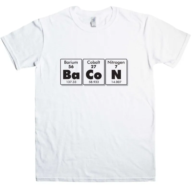 Bacon Periodic Table T-Shirt sold by 8Ball