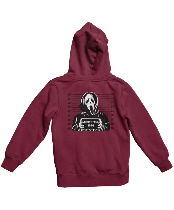 Ghostface Mugshot Horror Film Tribute Adult Back Printed Hoodie sold by 8Ball