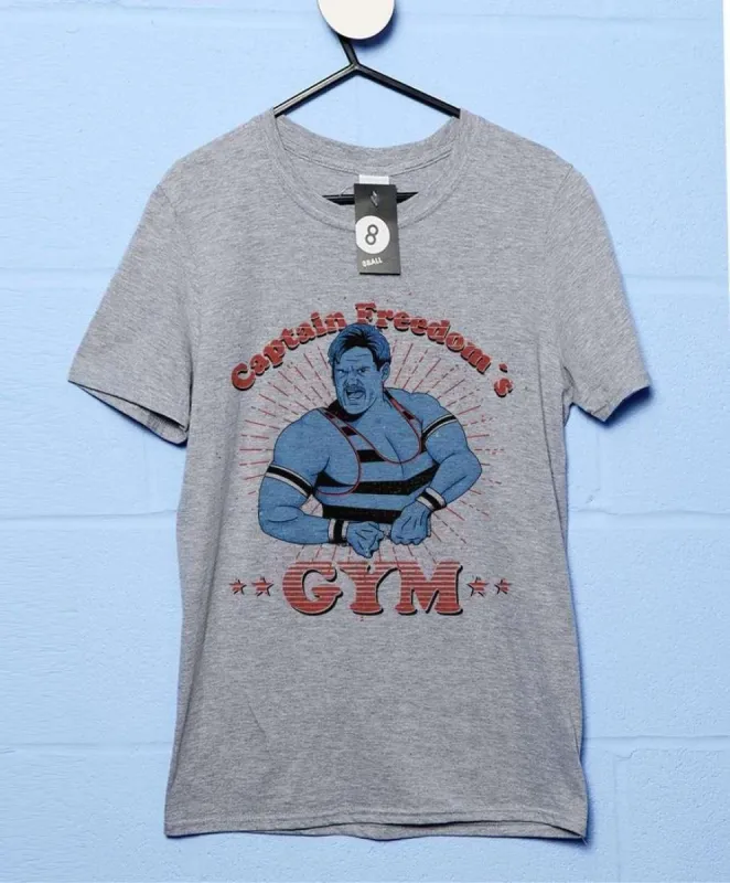 Captain Freedom's Gym T-Shirt sold by 8Ball