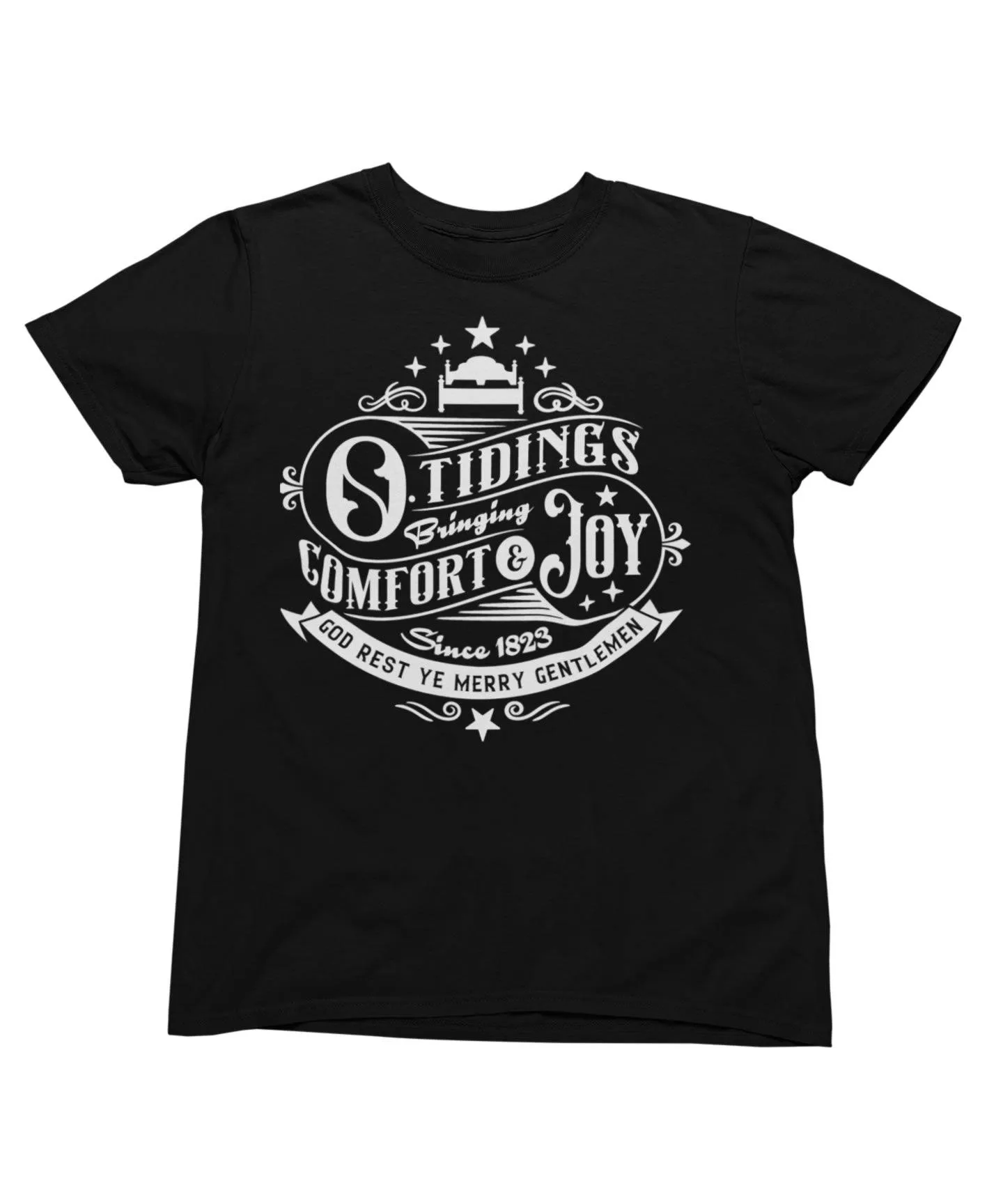 Tidings Of Comfort And Joy Mono Christmas T-Shirt sold by 8Ball