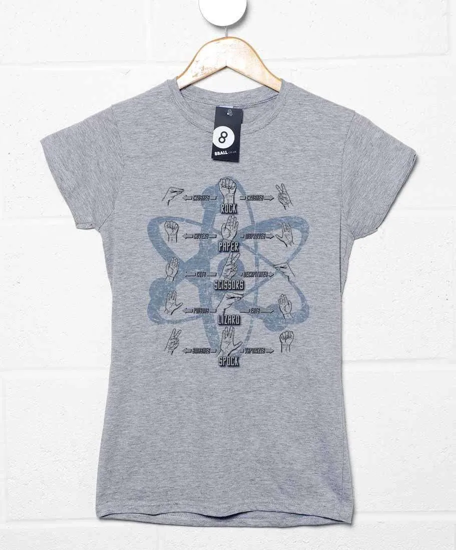 Rock Paper Scissors Lizard Spock Womens T-Shirt sold by 8Ball