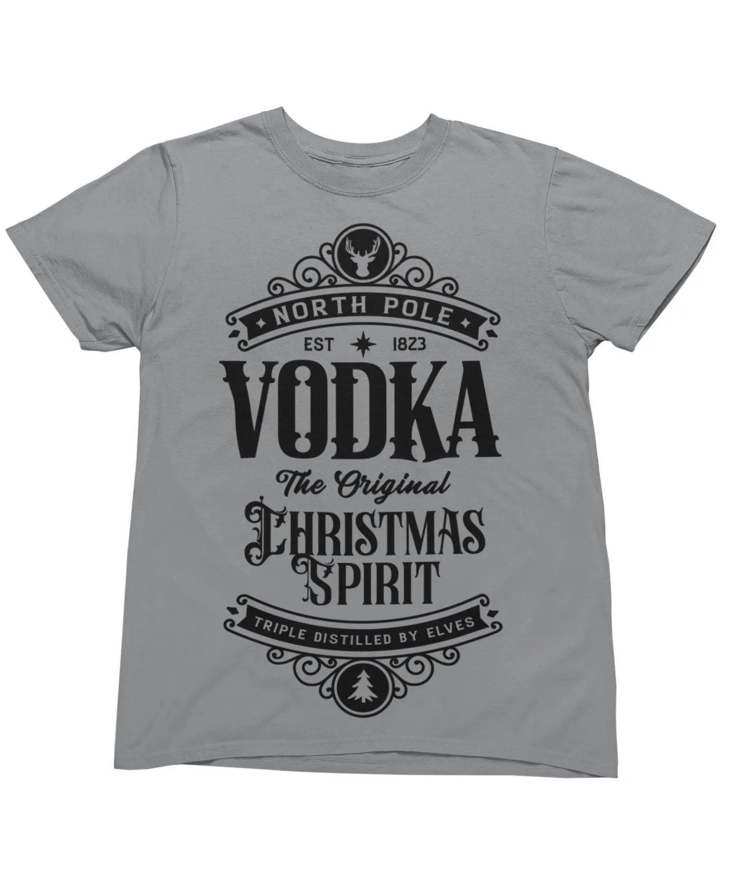 North Pole Vodka Mono Christmas Unisex T-Shirt sold by 8Ball product image thumbnail 2