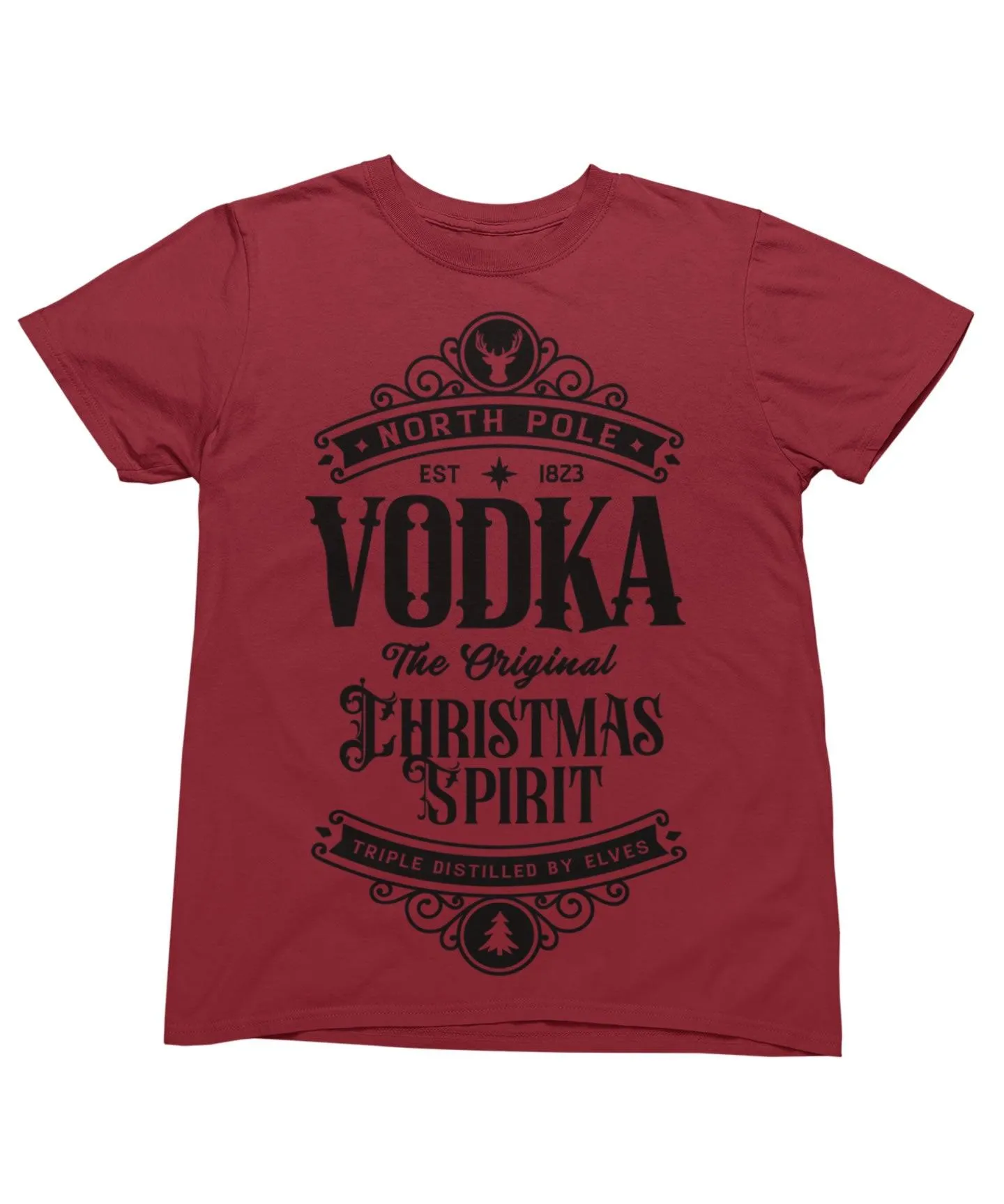 North Pole Vodka Mono Christmas Unisex T-Shirt sold by 8Ball product image thumbnail 3