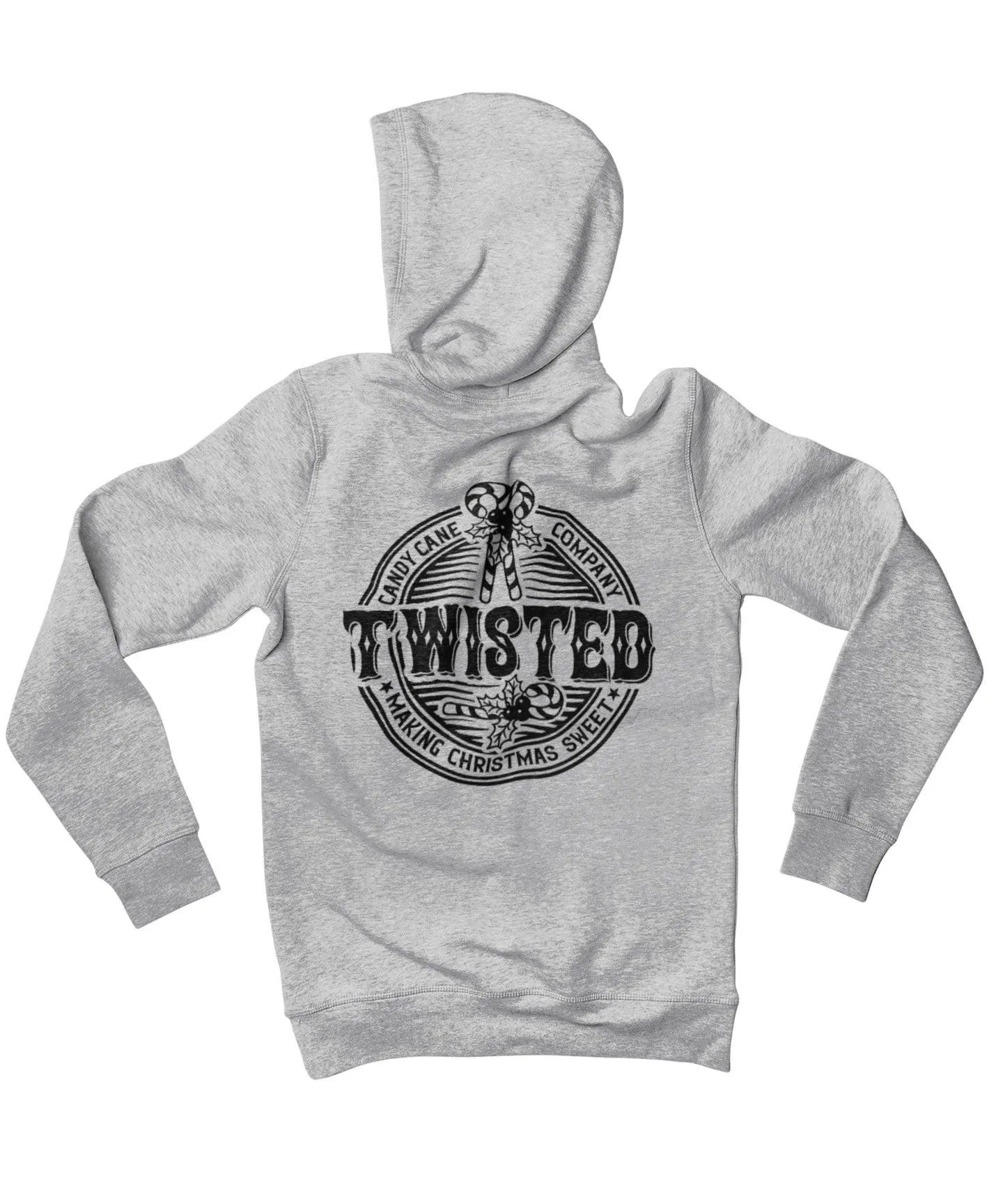 Twisted Candy Cane Mono-Colour Back Printed Christmas Hoodie sold by 8Ball product image thumbnail 3