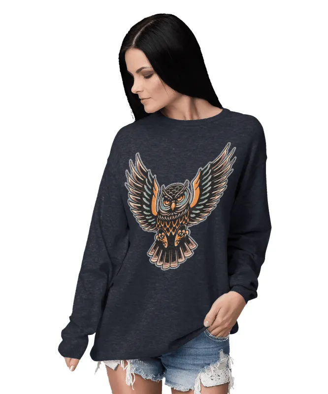 Owl Tattoo Design Sweatshirt sold by 8Ball