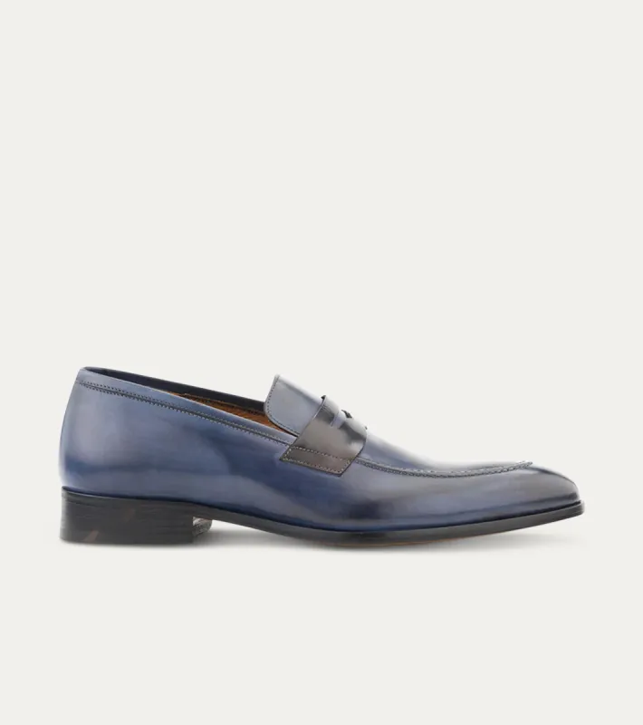 Penny Loafer Avio Antique And Black Leather sold by Ace Marks