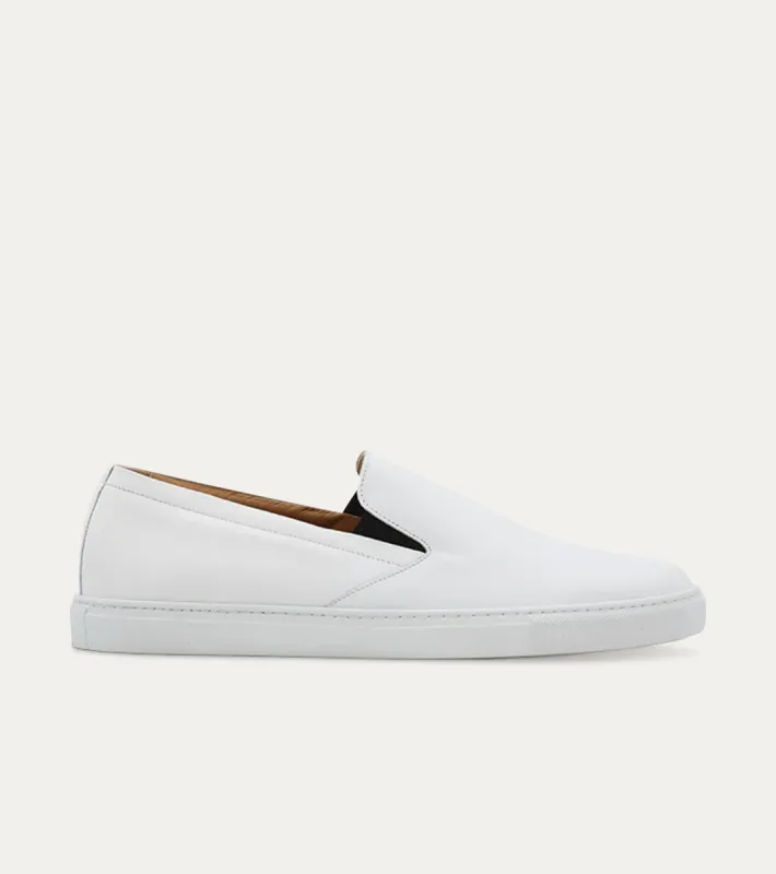 Slip On Sneaker In White Leather sold by Ace Marks