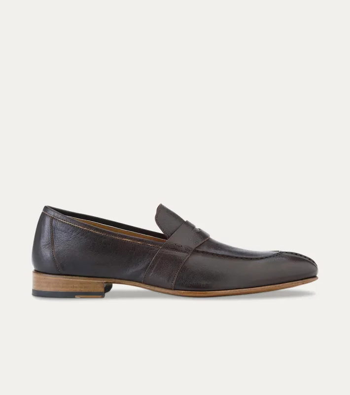 Buffalo Leather Loafer in Dark Brown sold by Ace Marks