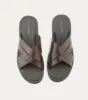 Sandalo Leather Slide Sandals In Brown sold by Ace Marks