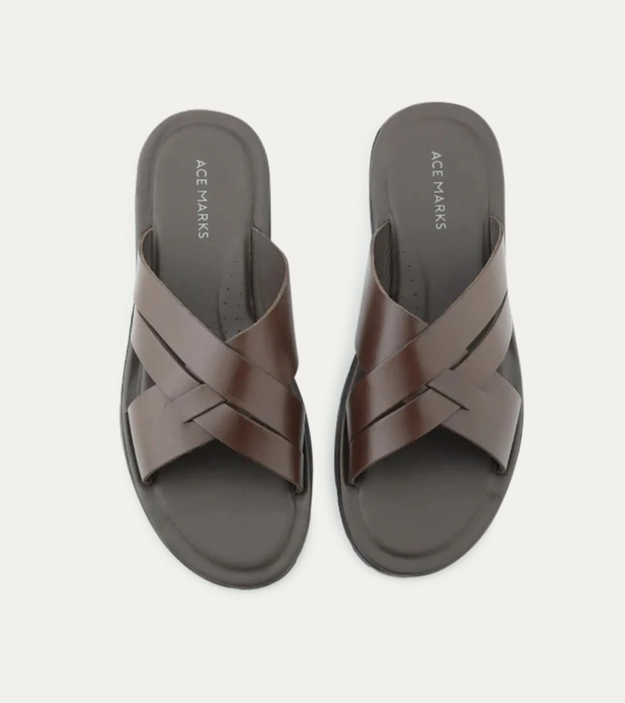 Sandalo Leather Slide Sandals In Brown sold by Ace Marks product image thumbnail 4