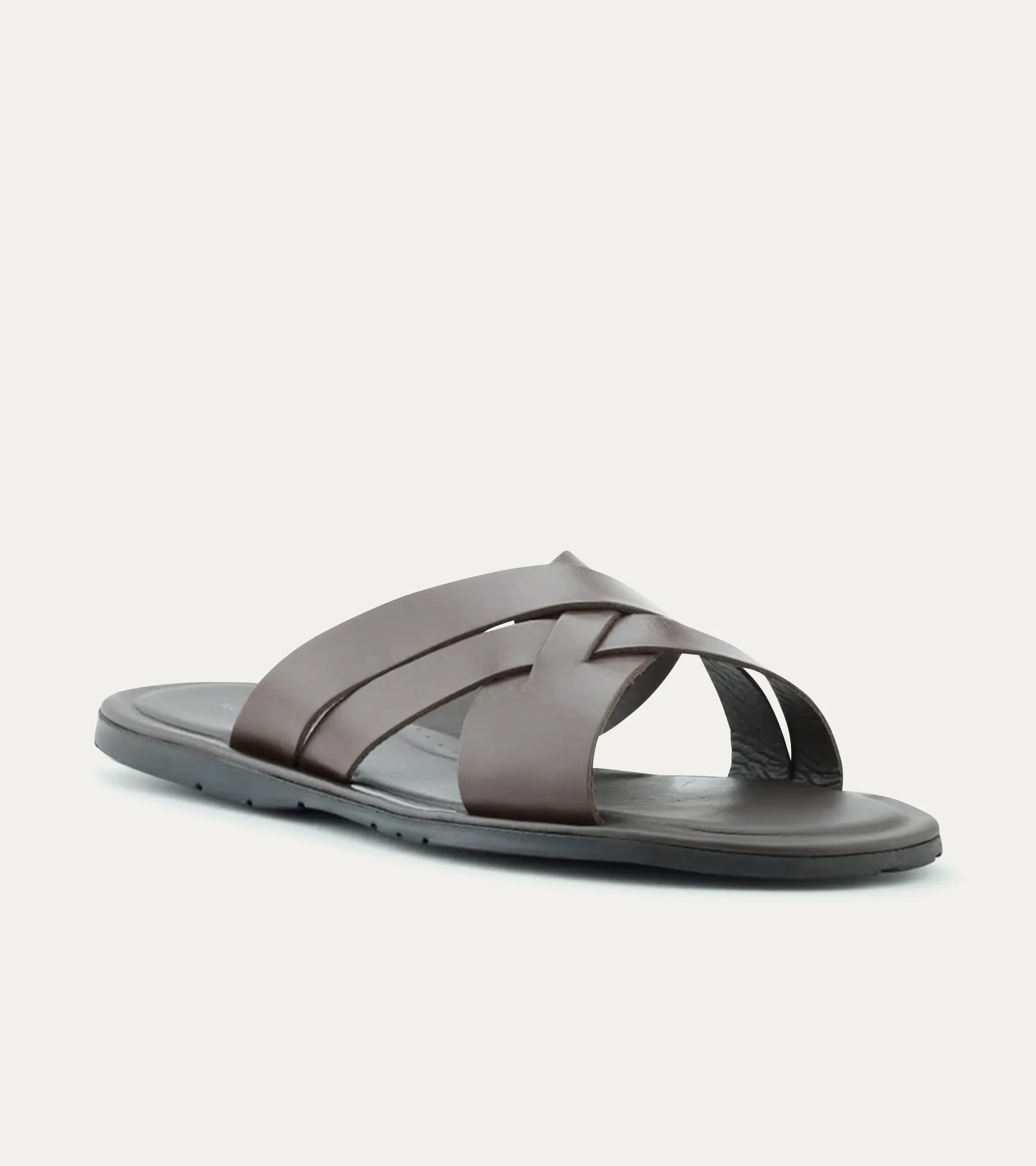 Sandalo Leather Slide Sandals In Brown sold by Ace Marks product image thumbnail 2