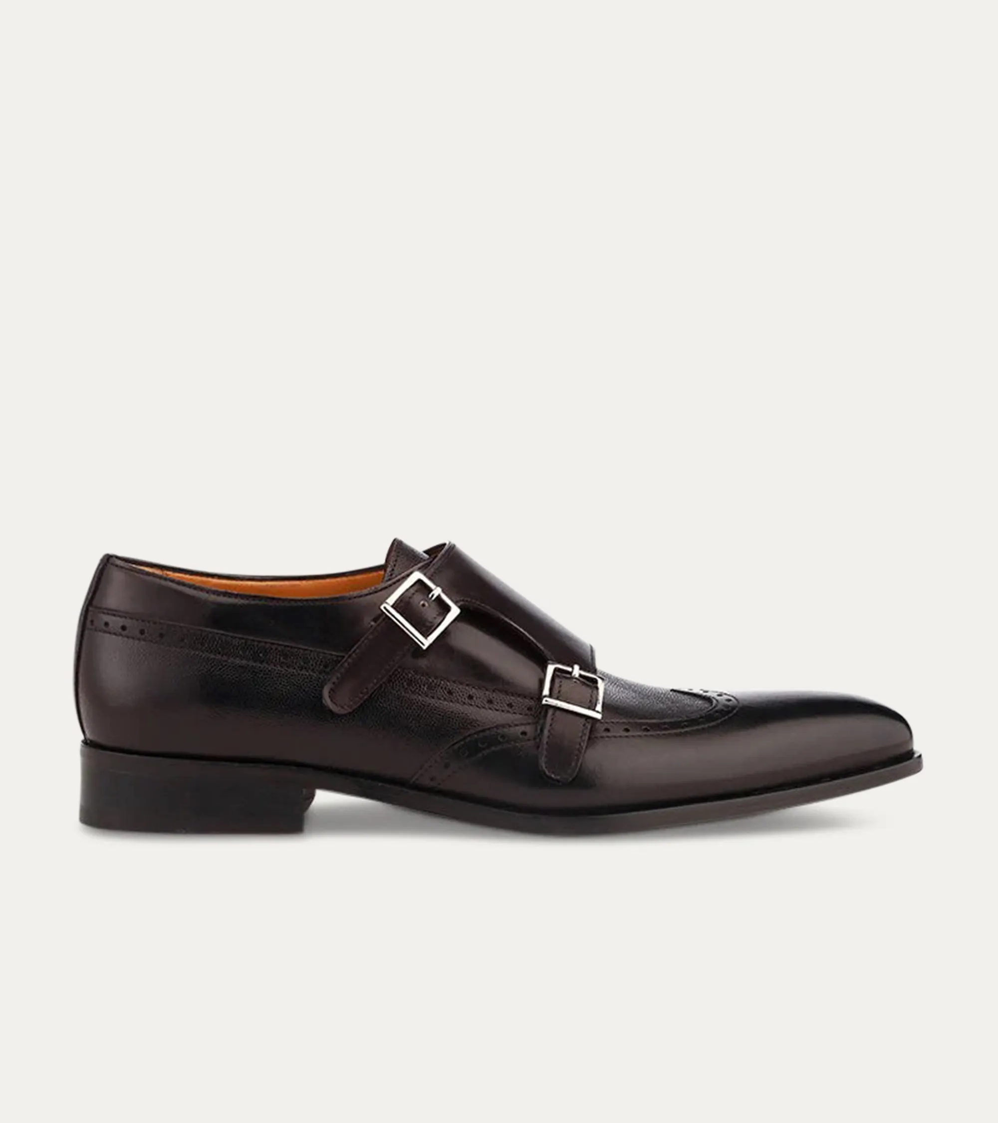 Liam Wingtip Monkstrap in Black St. Noma sold by Ace Marks