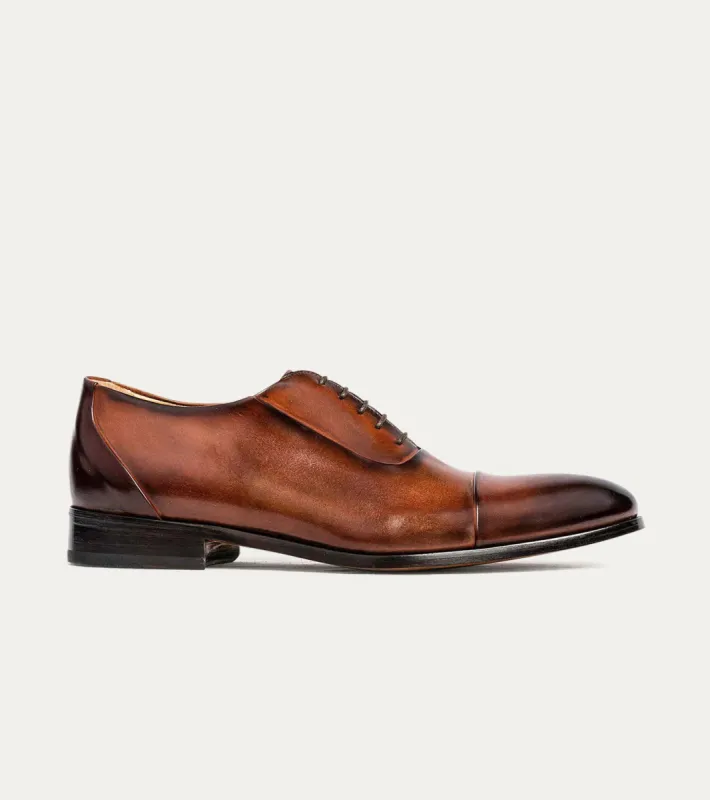 Matteo Cap Toe Oxford Cognac Nicol sold by Ace Marks
