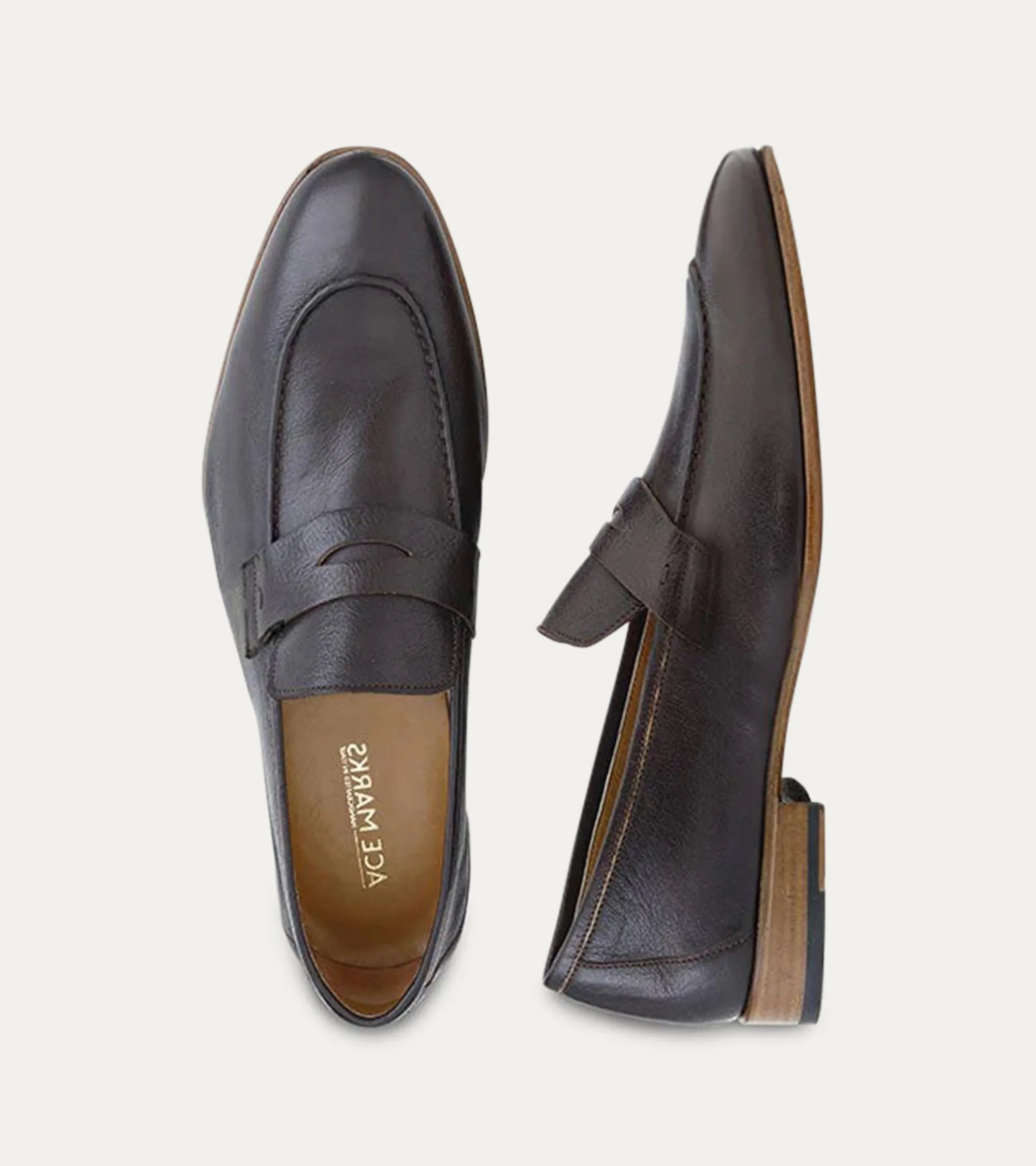 Stan Loafer in Dark Brown Leather sold by Ace Marks