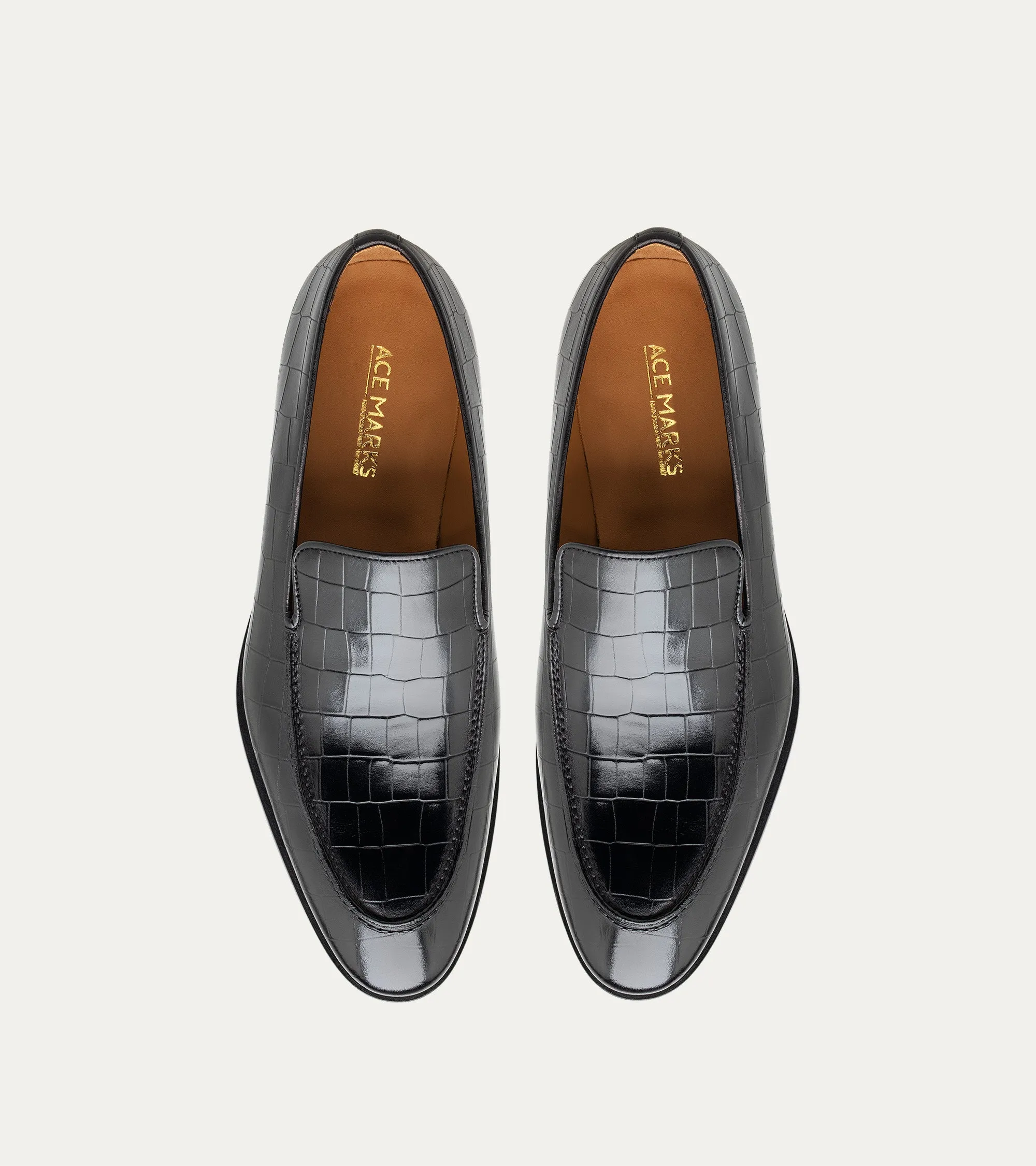 Enzo Stitch Toe Loafer in Black Croc sold by Ace Marks product image thumbnail 4