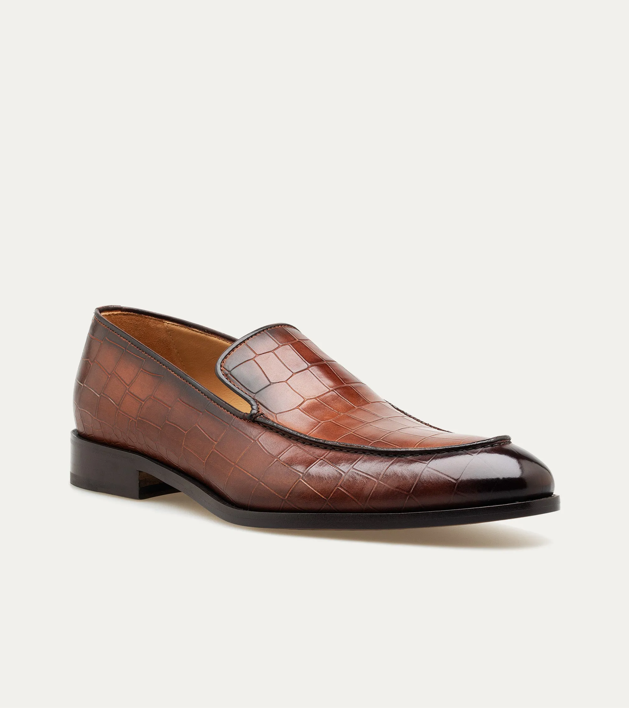 Enzo Stitch Toe Loafer in Brandy Nicol Croc sold by Ace Marks product image thumbnail 2
