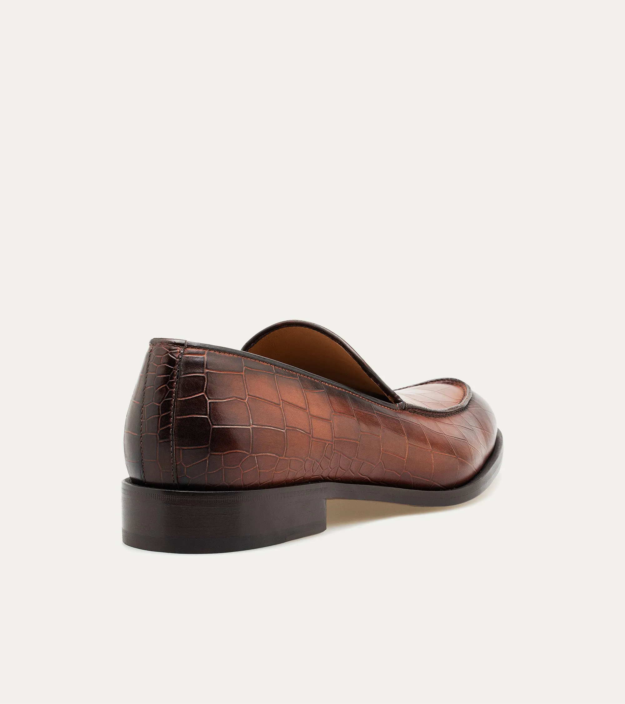 Enzo Stitch Toe Loafer in Brandy Nicol Croc sold by Ace Marks product image thumbnail 3