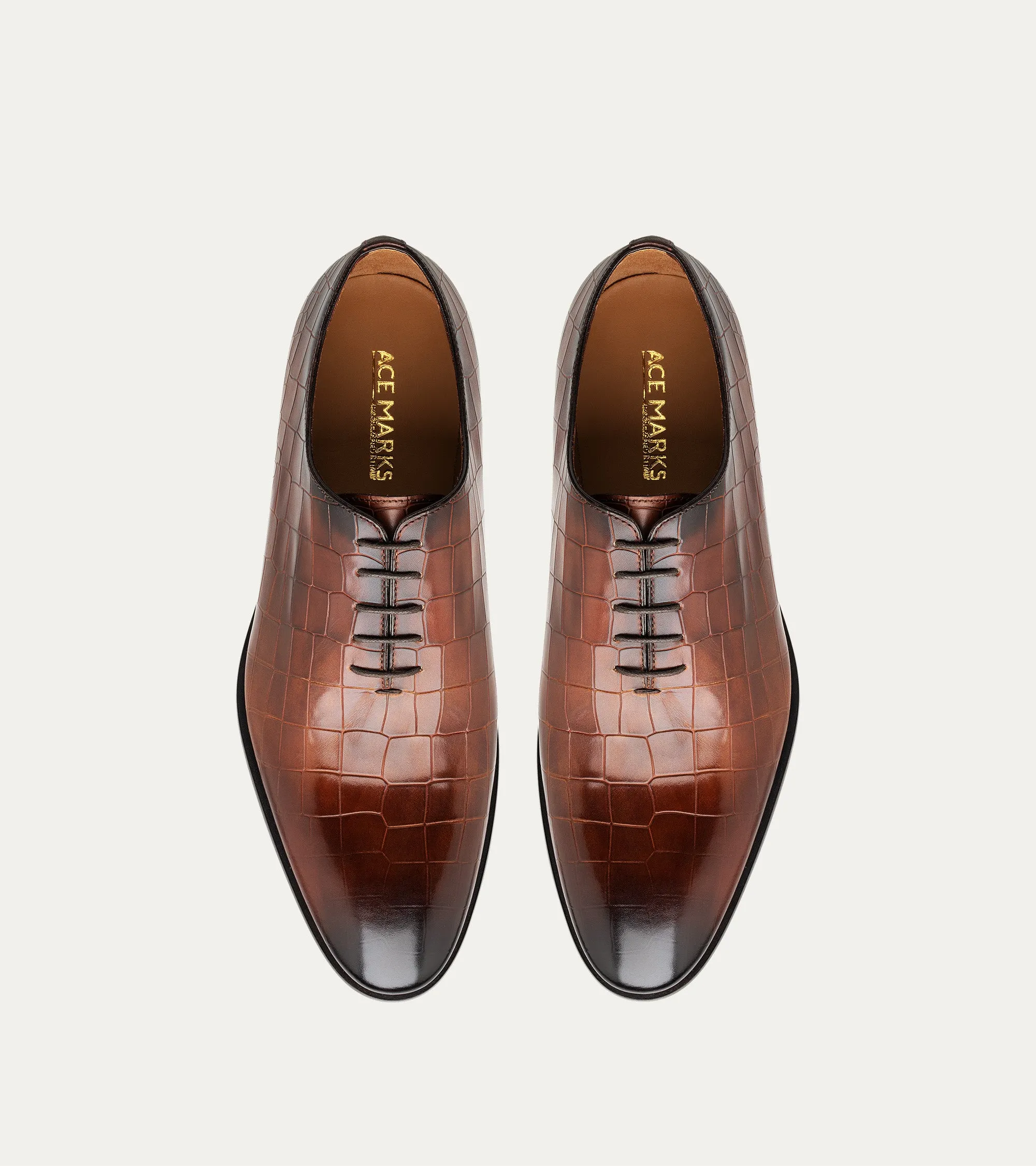 Wholecut Oxford Plain Toe Brandy Nicol Croc sold by Ace Marks product image thumbnail 4
