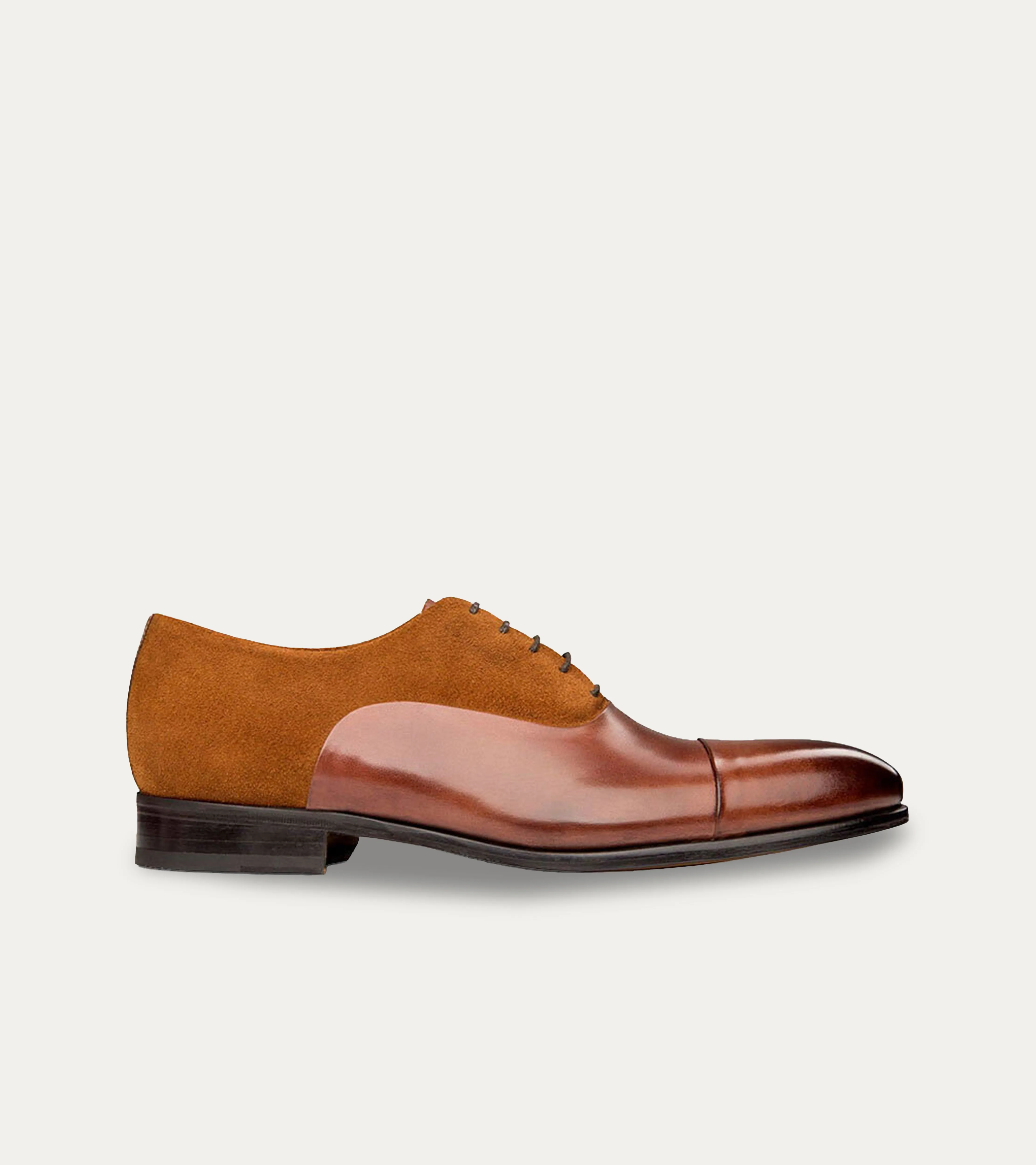 Cap Toe Oxford Rum Antique & Rum Suede sold by Ace Marks