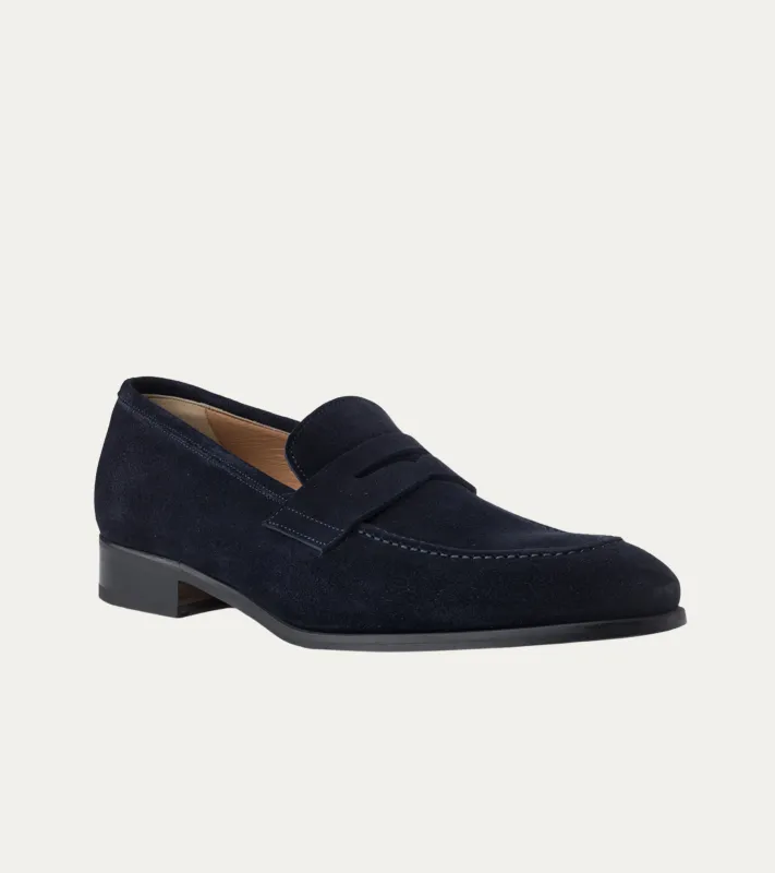 Greg Penny Loafer Navy Suede made by Ace Marks