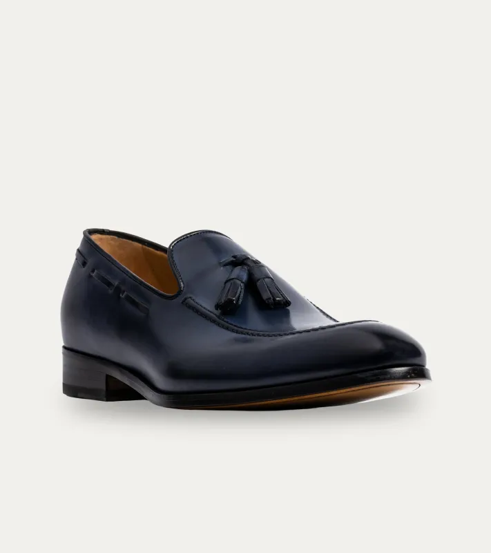 Amit Tassel Loafer Blue Tony Patina made by Ace Marks