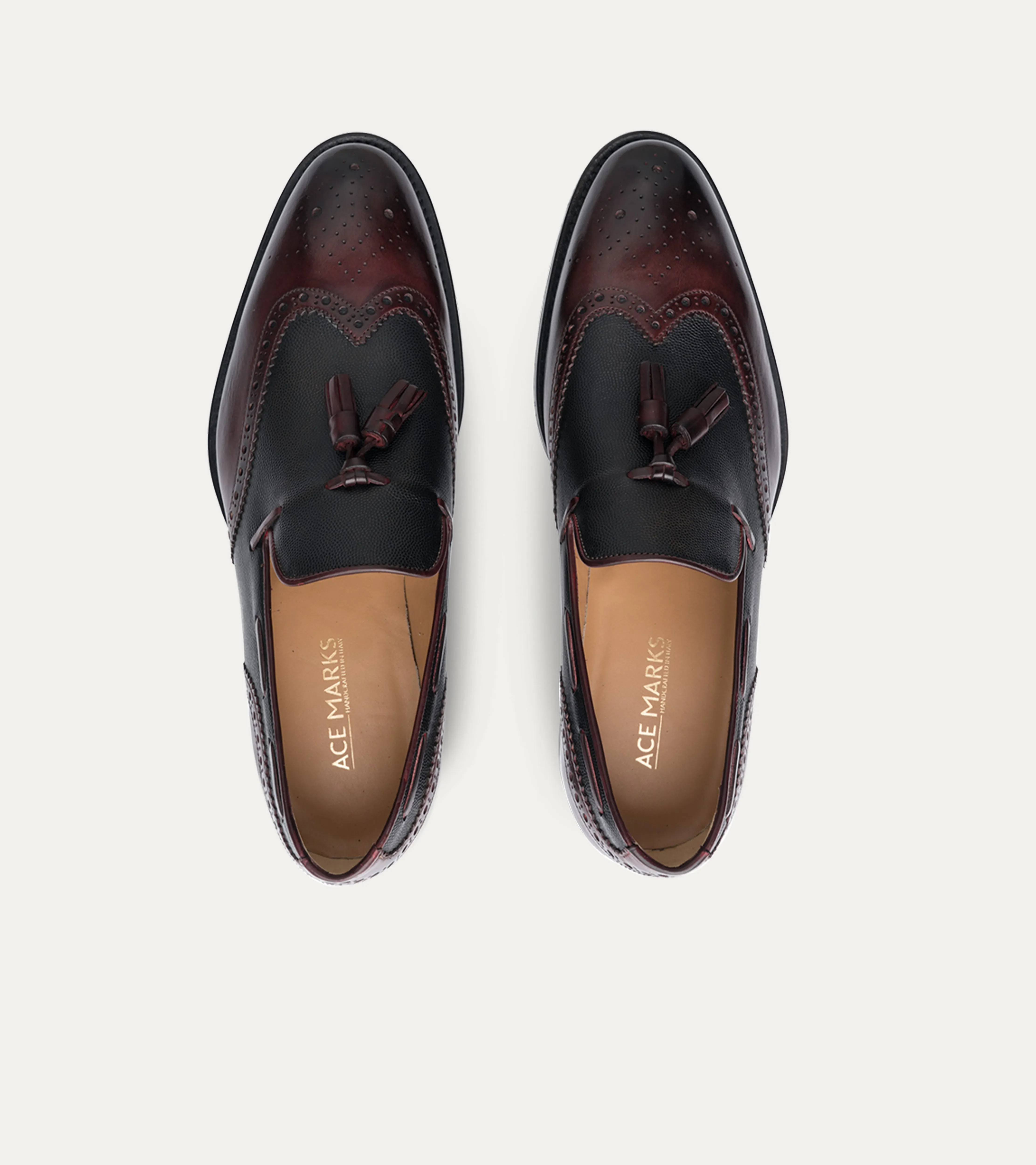 Wingtip Tassel Loafer Diablo Antique & Black Leather sold by Ace Marks product image thumbnail 5