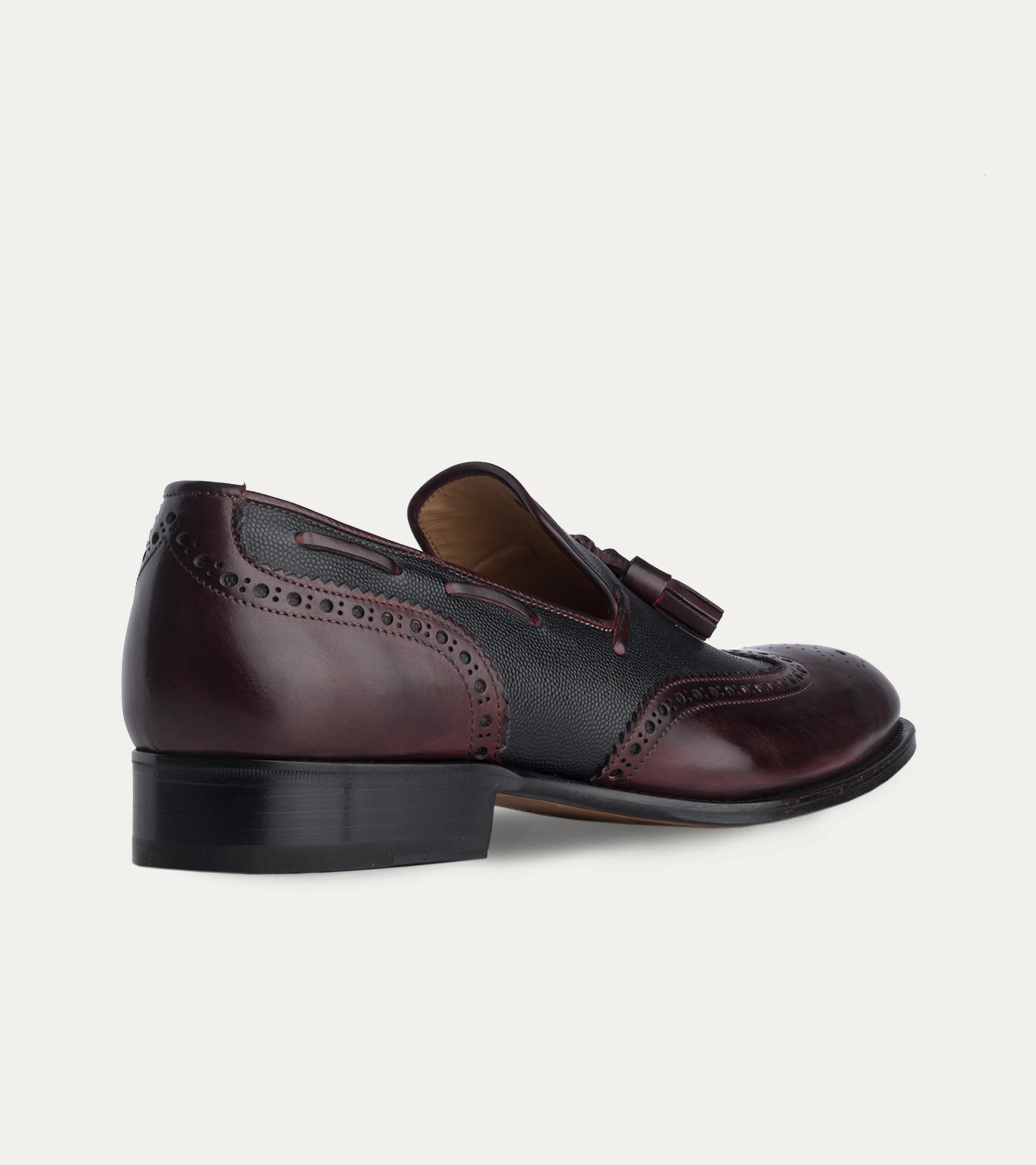 Wingtip Tassel Loafer Diablo Antique & Black Leather sold by Ace Marks product image thumbnail 3