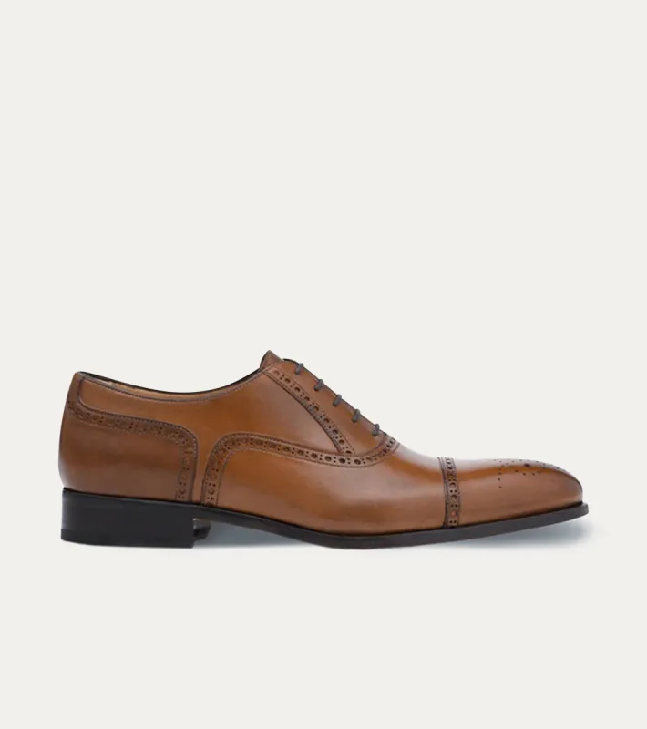 Half Brogue Cap Toe Brown Antique sold by Ace Marks