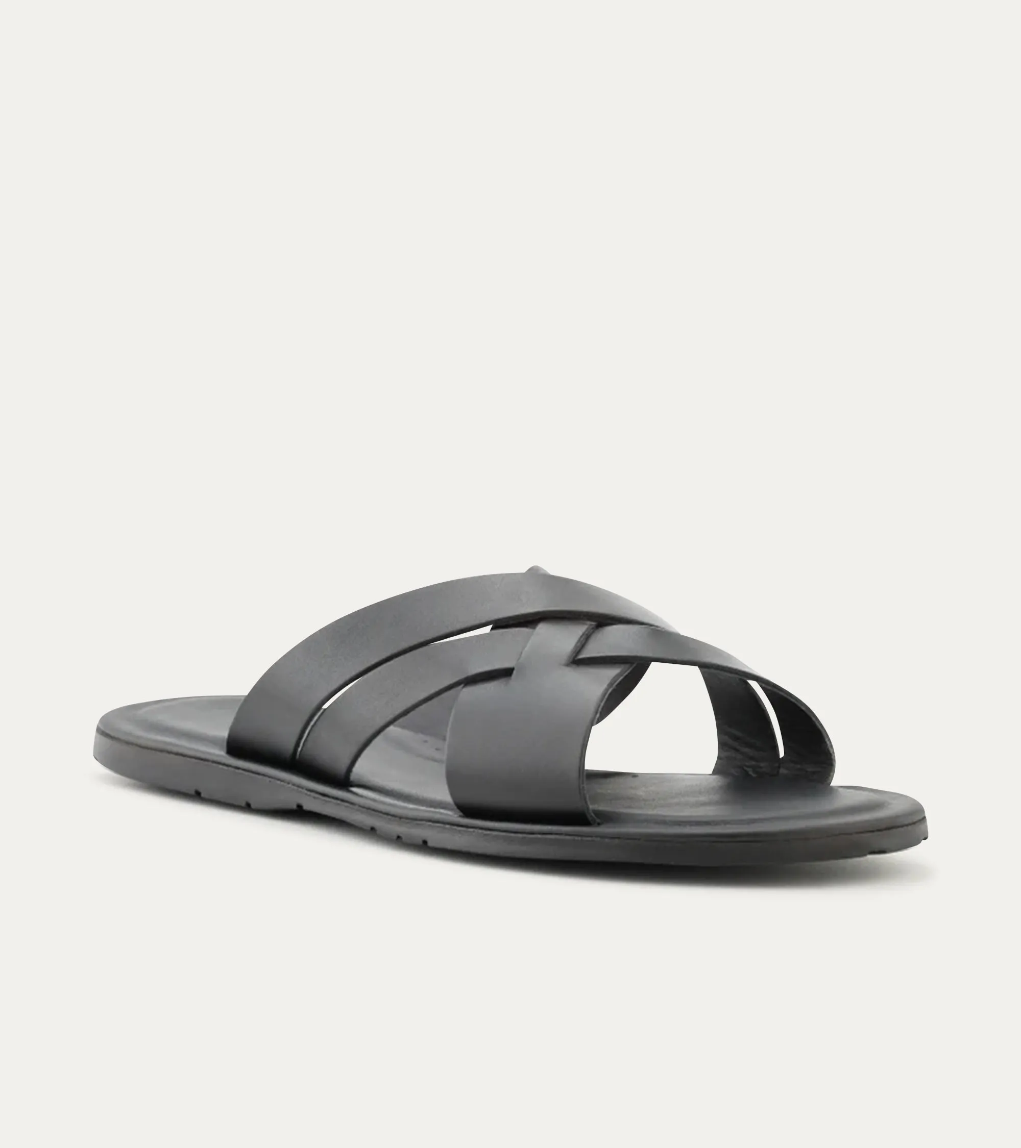 Sandalo Leather Slide Sandals In Black sold by Ace Marks product image thumbnail 2