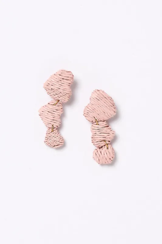 Graduating Heart Drop Earrings in Light Pink made by Adrift