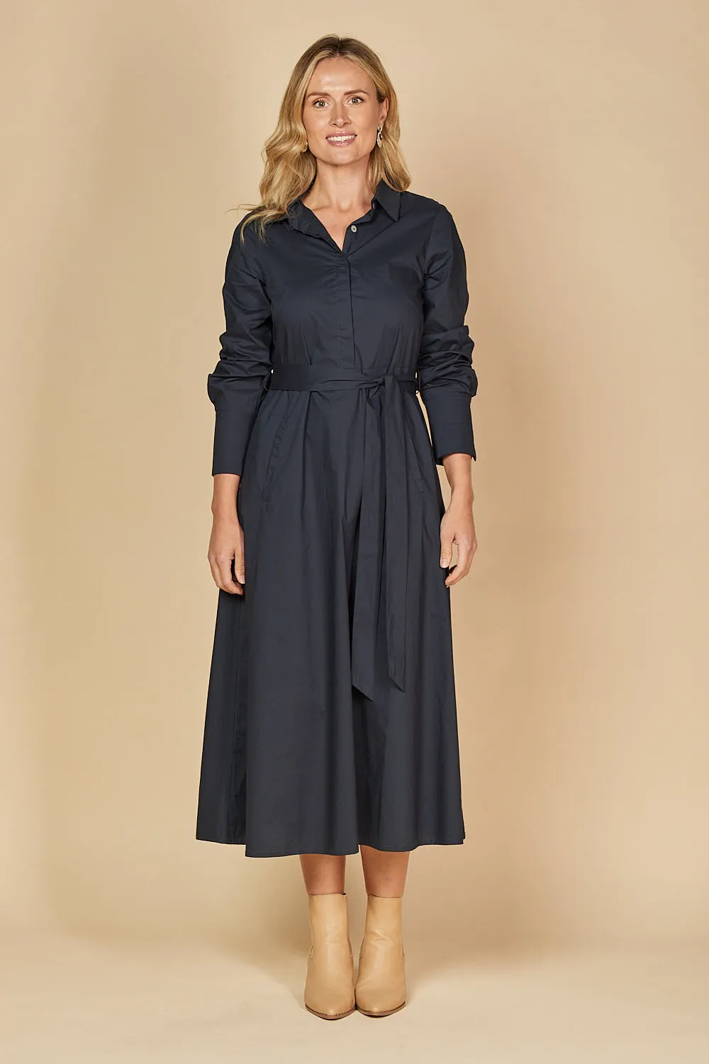 Kelly Poplin Dress in Navy sold by Adrift product image thumbnail 5