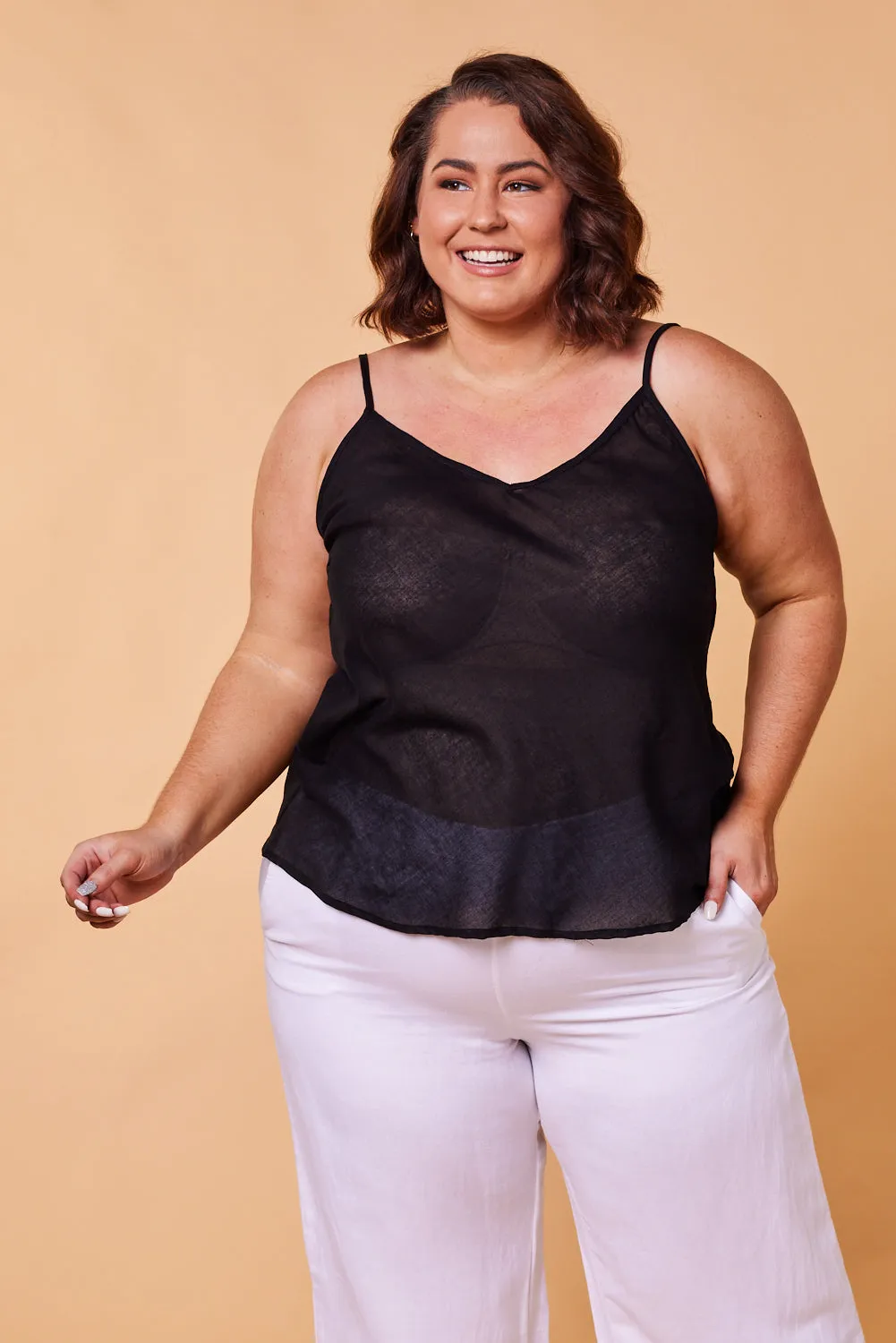 Adrift Cotton Cami in Black sold by Adrift product image thumbnail 4